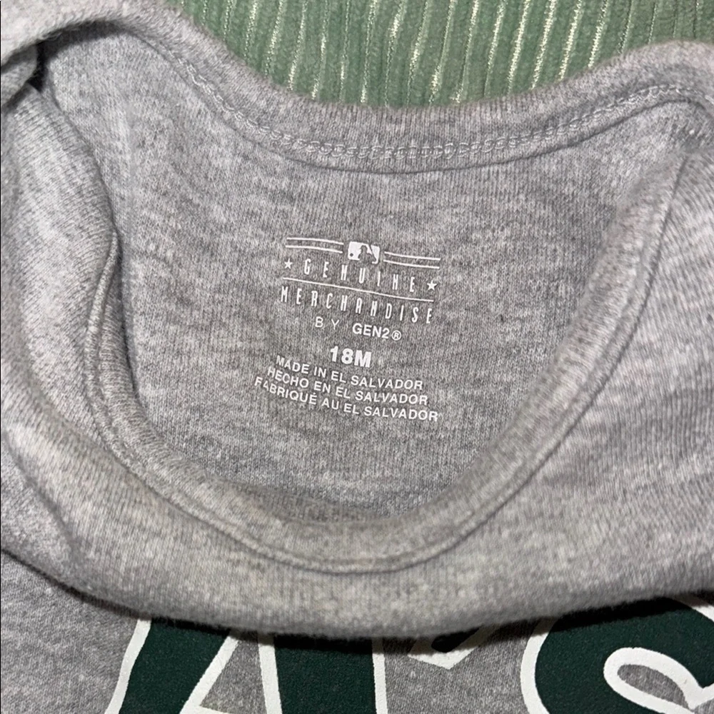 Genuine Merchandise MLB “Athletics” A’s Gray Baby One Piece 18 mos